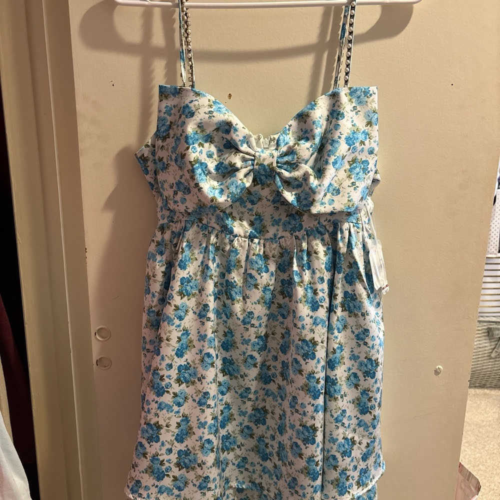 Altar'd State Blue Floral Mini Dress